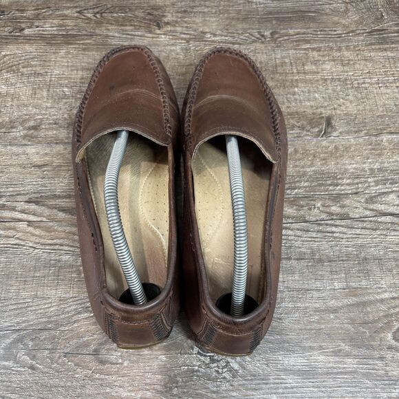 Frye Lewis Venetian Moccasin Loafers Men\'s 10.5 Brown Leather Slip On Shoes